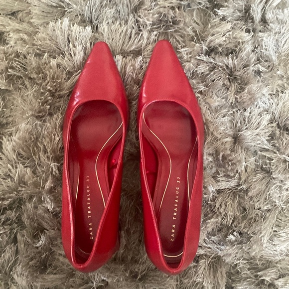 Zara Shoes Red Stacked Heel Zara Shoe Poshmark